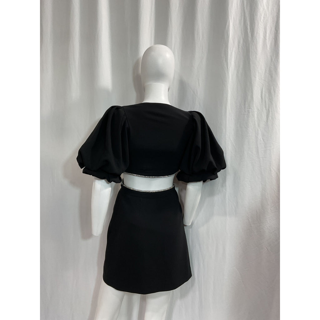 A.L.C. 'Hazel' Black Cut Out Crystal Embellished Ponte Dress Size 2