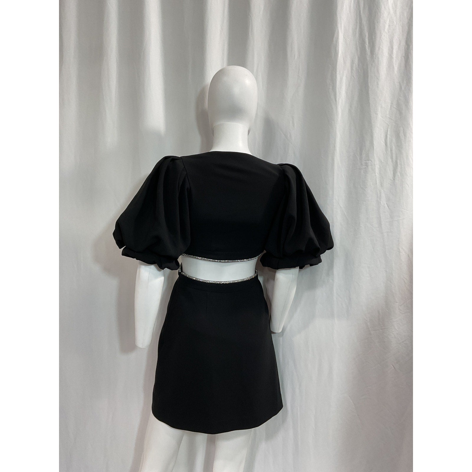 A.L.C. 'Hazel' Black Cut Out Crystal Embellished Ponte Dress Size 2