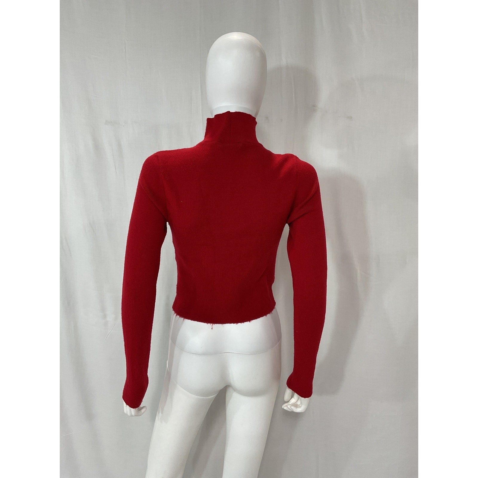 Alice + Olivia 'Ciara' Red Turtleneck Cropped Sweater Size M