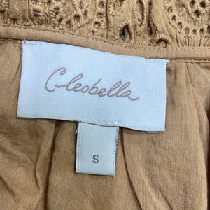 Cleobella Eyelet Wheat Katie Blouse Size S