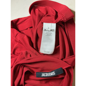 Jacquemus La Mini 'Jupe Drapeado' Red Viscose Top Size S