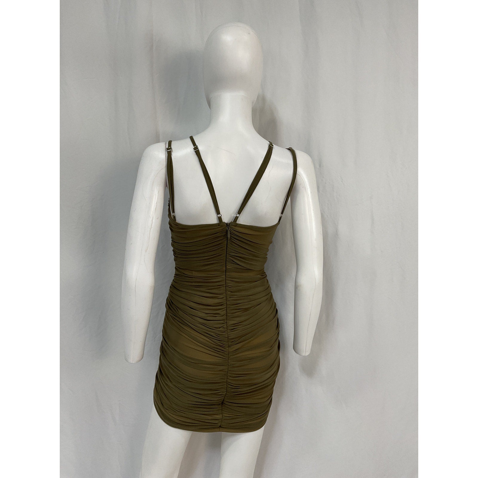 Michael Costello x Revolve 'Danika' Green Nylon Mini Dress Size S
