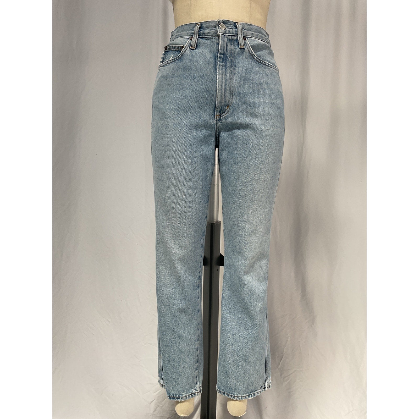 Agolde Pinch Waist Blue Cotton High Rise Kick Denim Jean Size 26