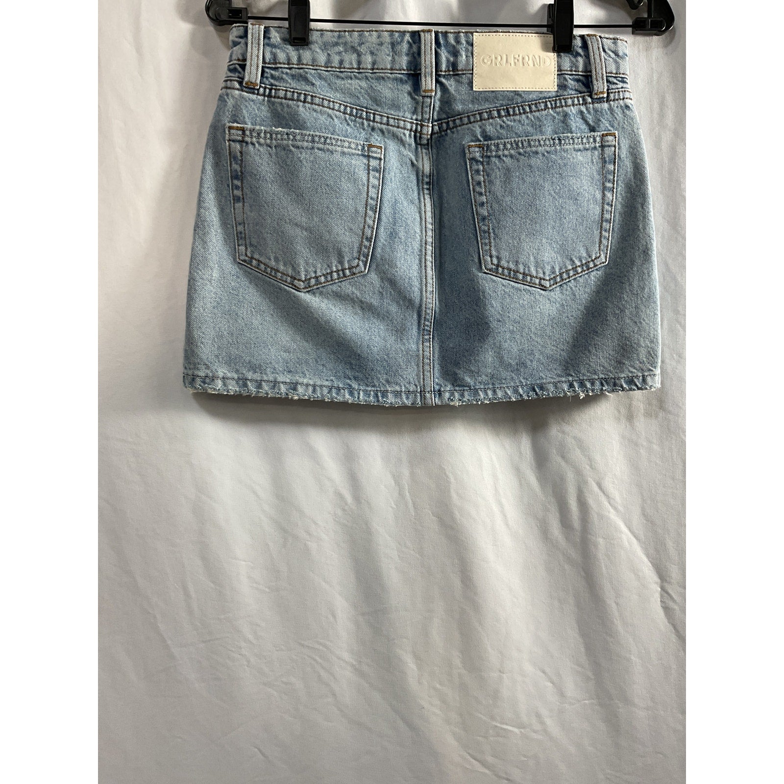 Grlfrnd 'Niki' Blue Cotton Micro Mini Skirt Size 24