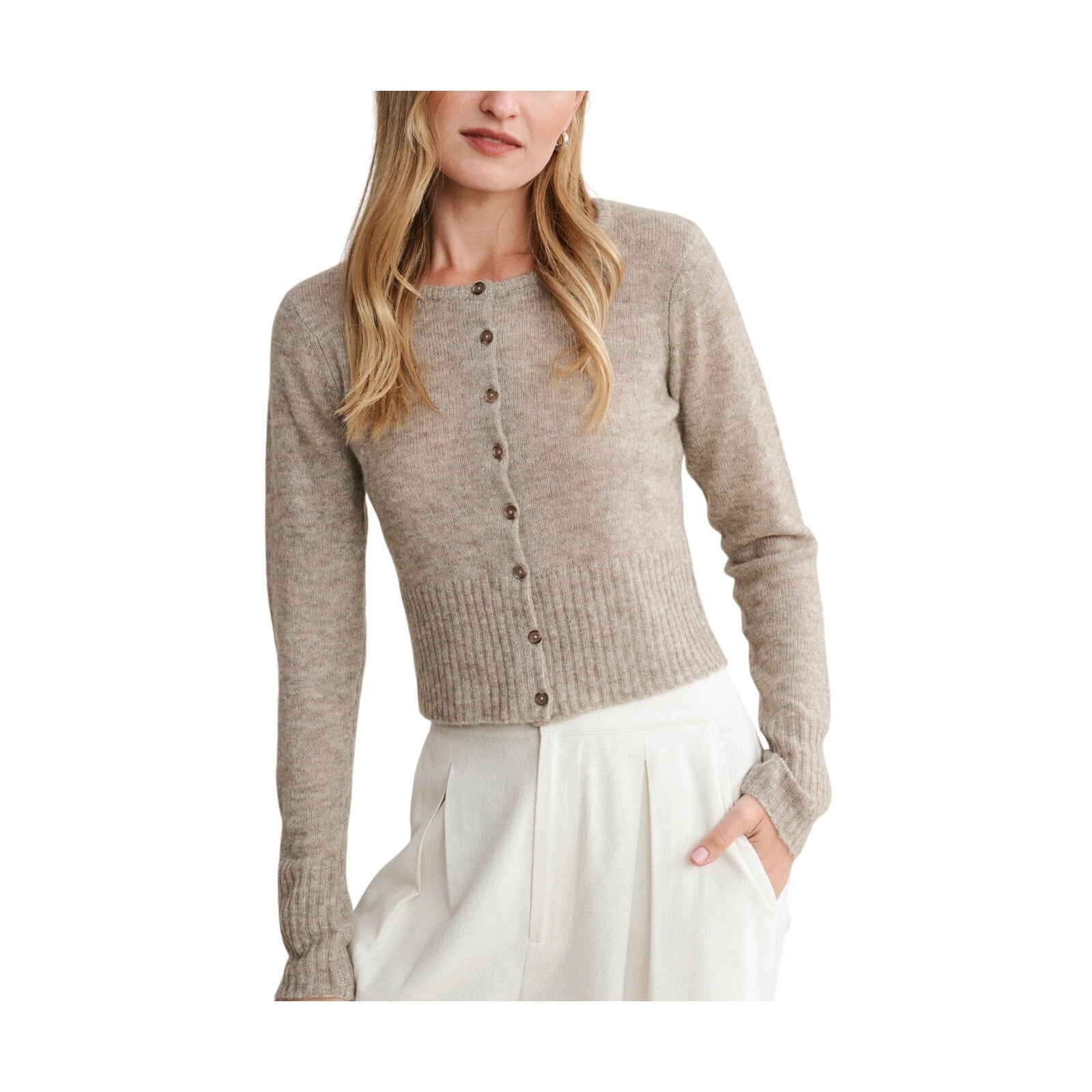 Jenni Kayne 'Finley' Beige Wool Cardigan Size XL