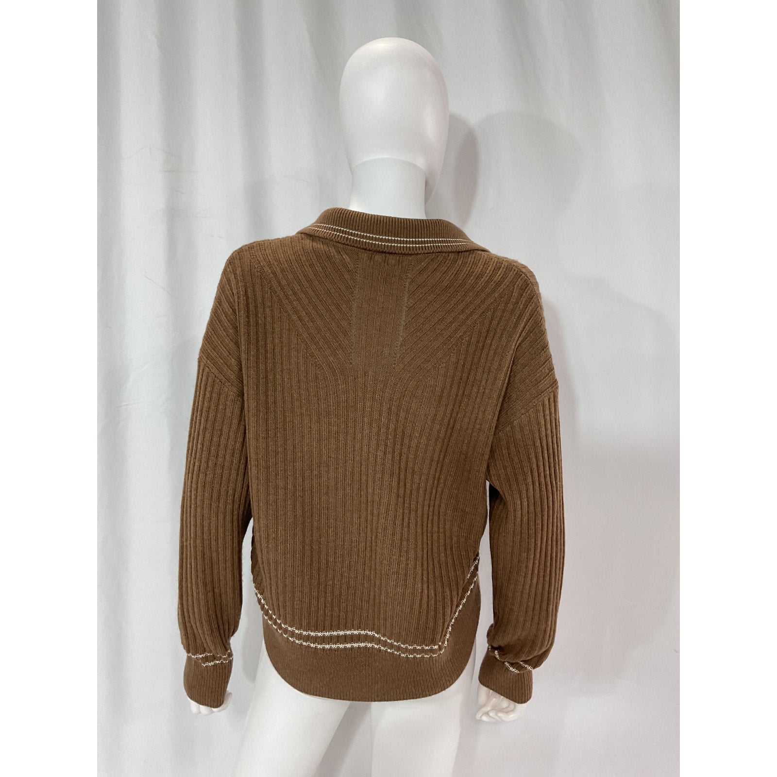 Rag & Bone 'Monti' Brown Stripe Polo Size S