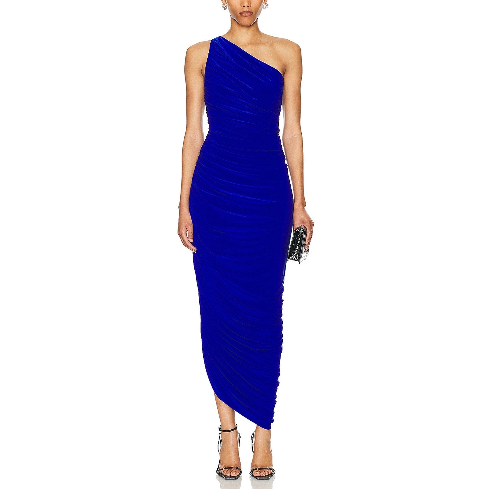 Norma Kamali 'Diana' Blue Polyester Gown Size XS