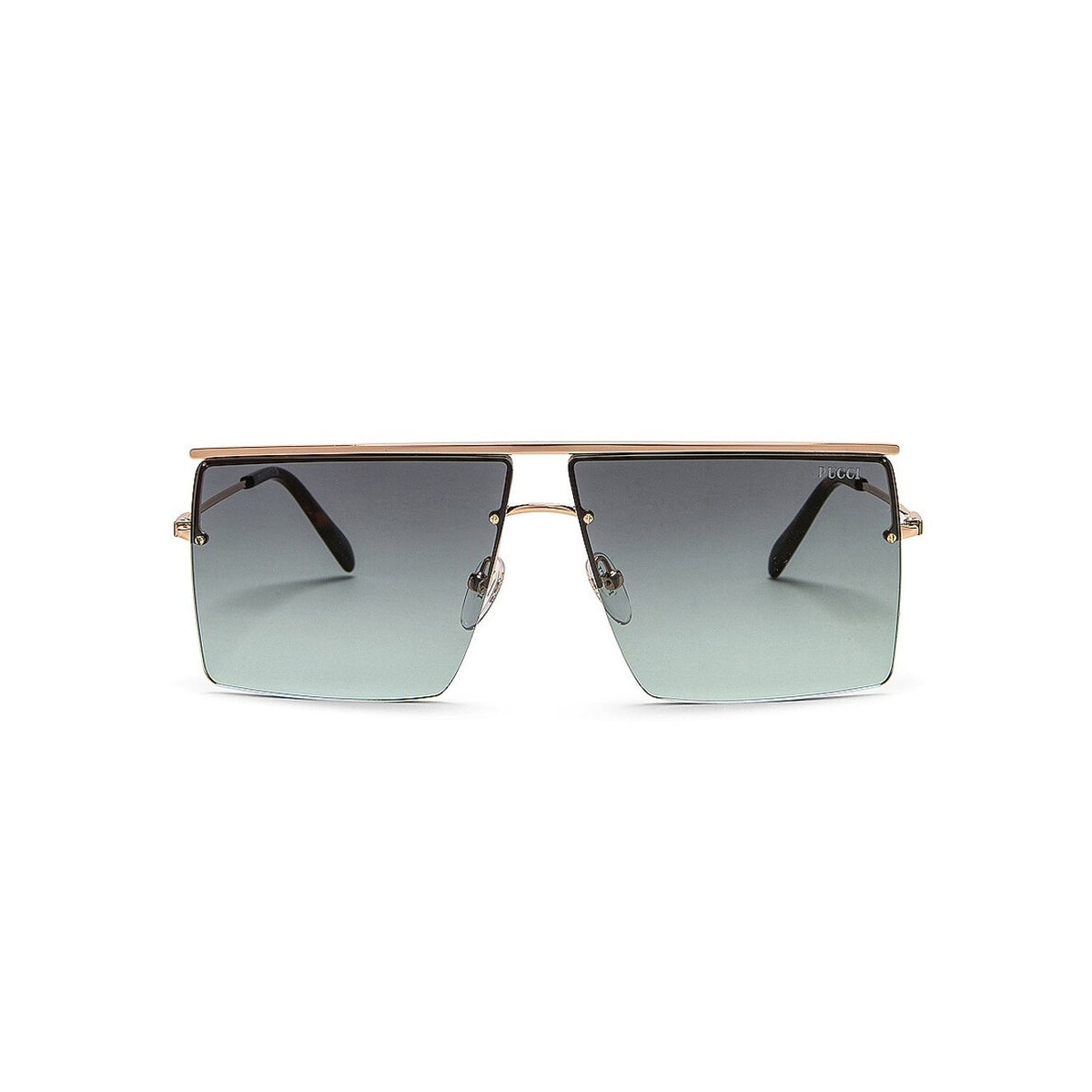 Emilio Pucci Sleek Gold Geometric Rimless Sunglasses