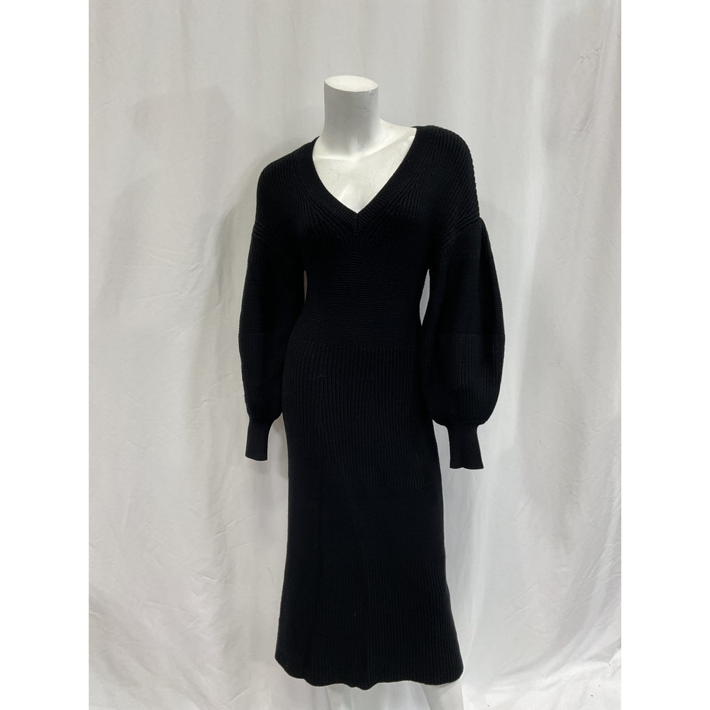Staud 'Carnation' Black Dropped Shoulders Dress Size XS - NWT