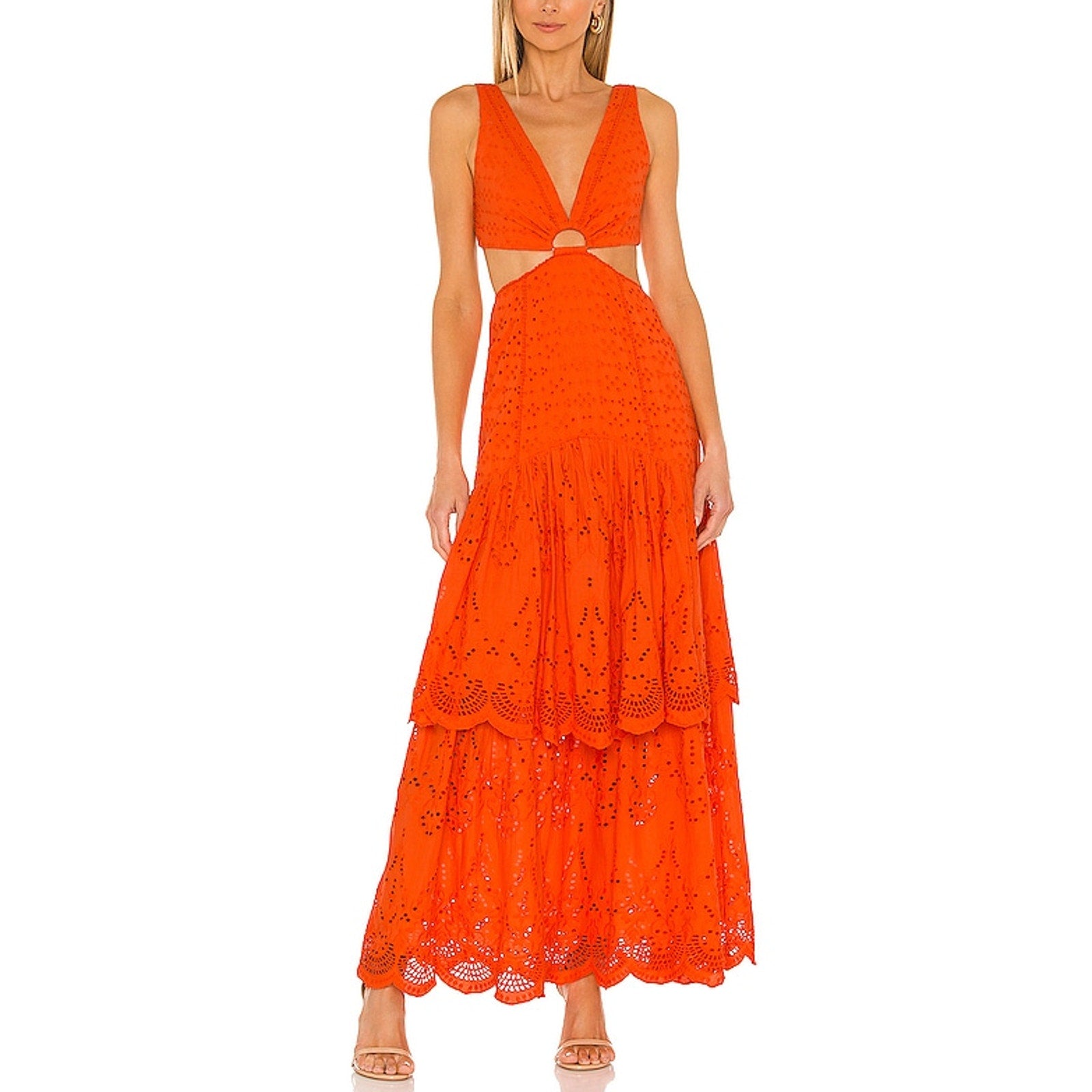 Significant Other 'Juliette' Orange Cotton Dress Size 8
