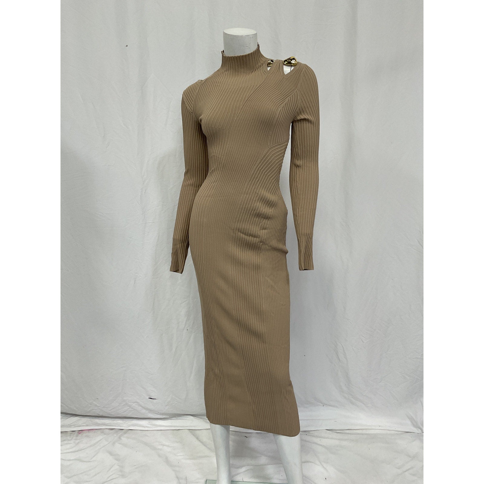 Cult Gaia 'Alyssa' Grey Viscose Knit Dress Size S