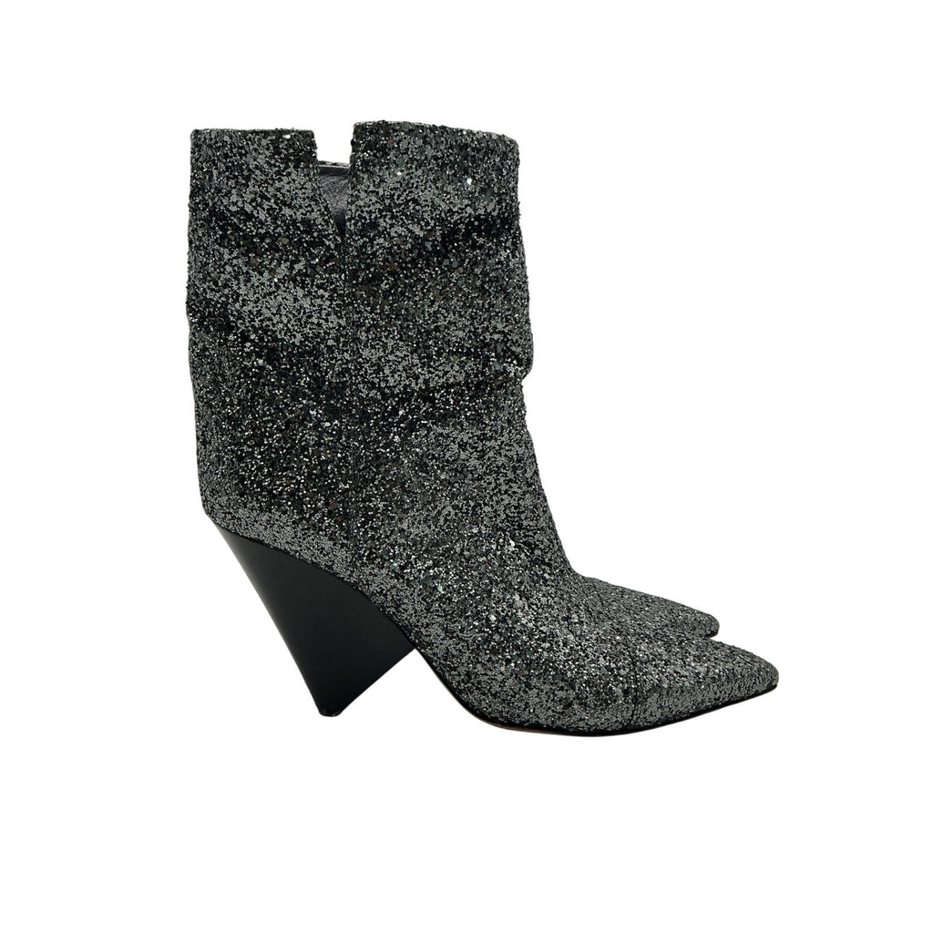Isabel Marant Silver Printed Boots Size 11