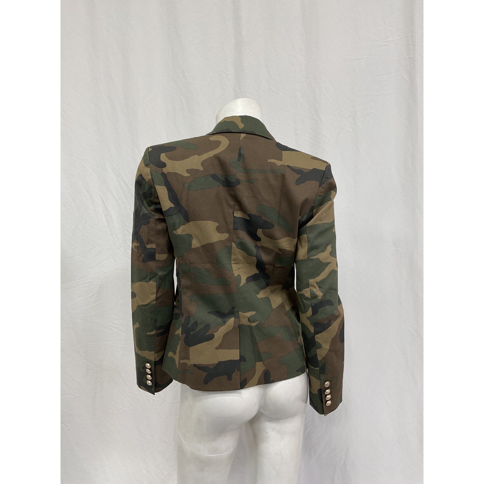 Generation Love 'Kennedy' Green Polyester Camouflage Blazer Size S