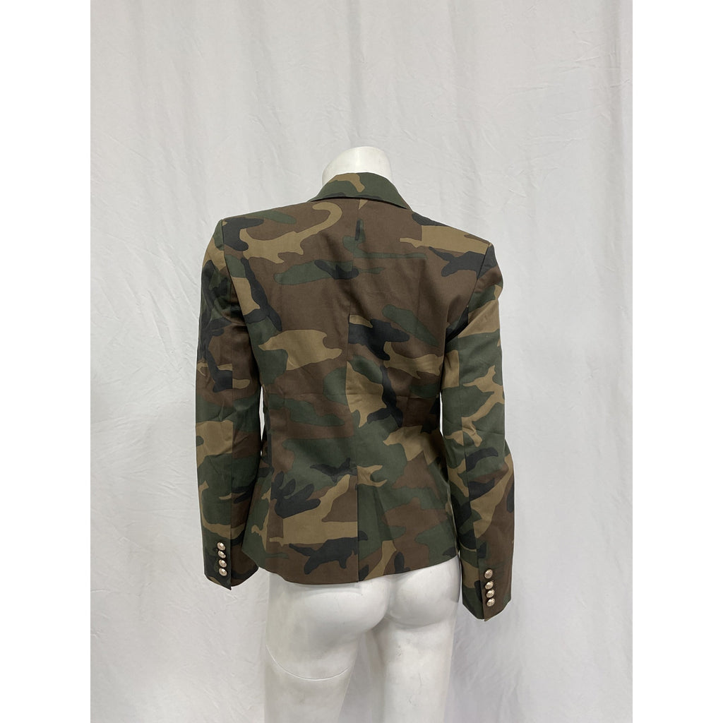 Generation Love 'Kennedy' Green Polyester Camouflage Blazer Size S