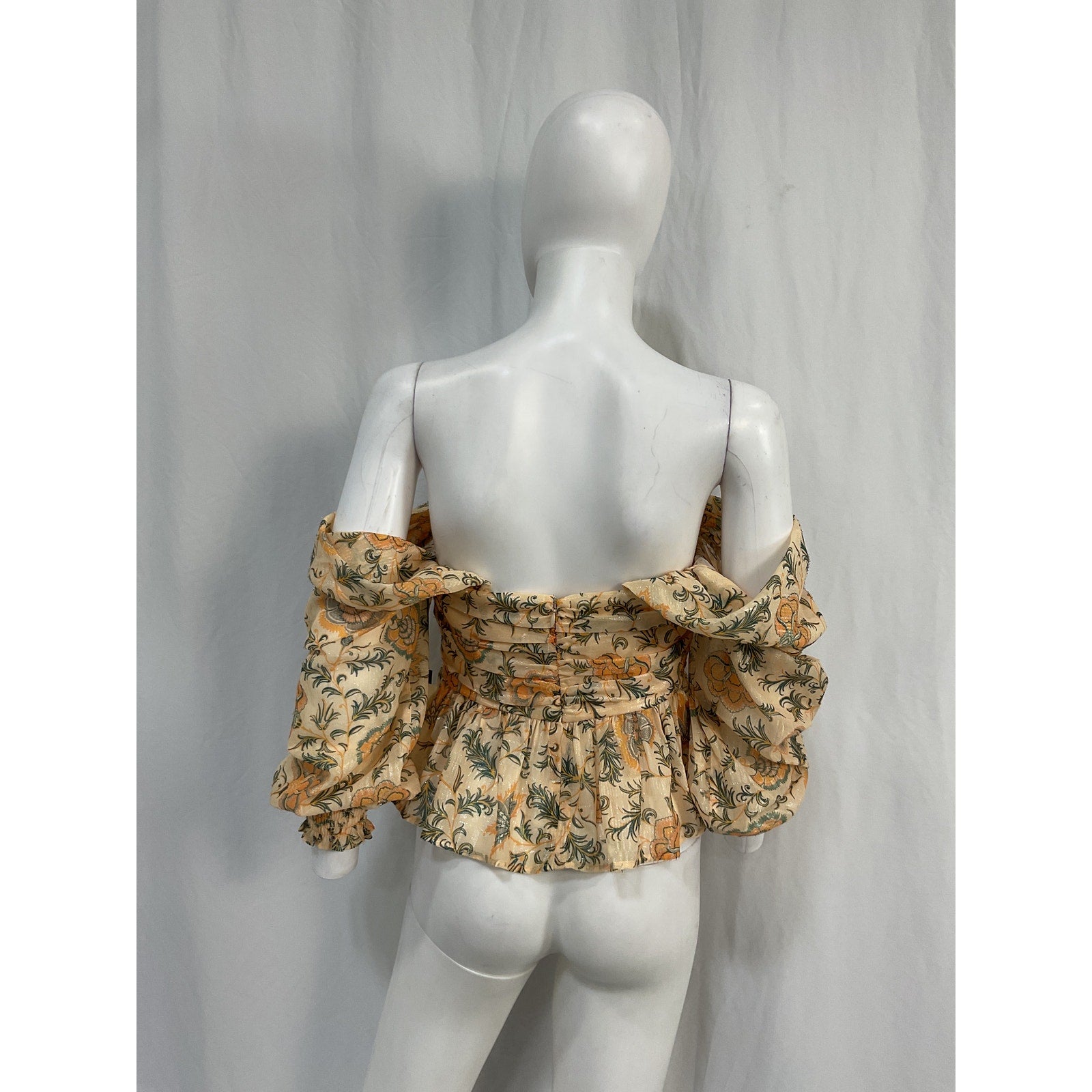 House Of Harlow 1960 'Sofia' Tan Poly Richie Burna Blouse Size S - NWT