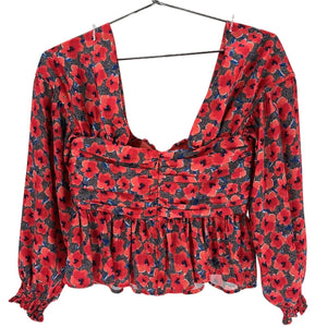 House Of Harlow 1960 Floral Multicolor Burna Blouse Size XS