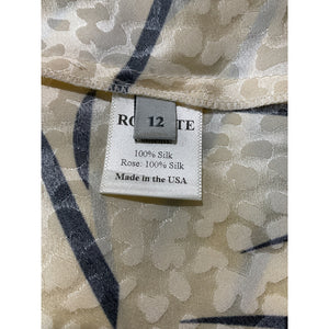 Rodarte Embellished Printed Pastel Yellow Slip Dress Size 12