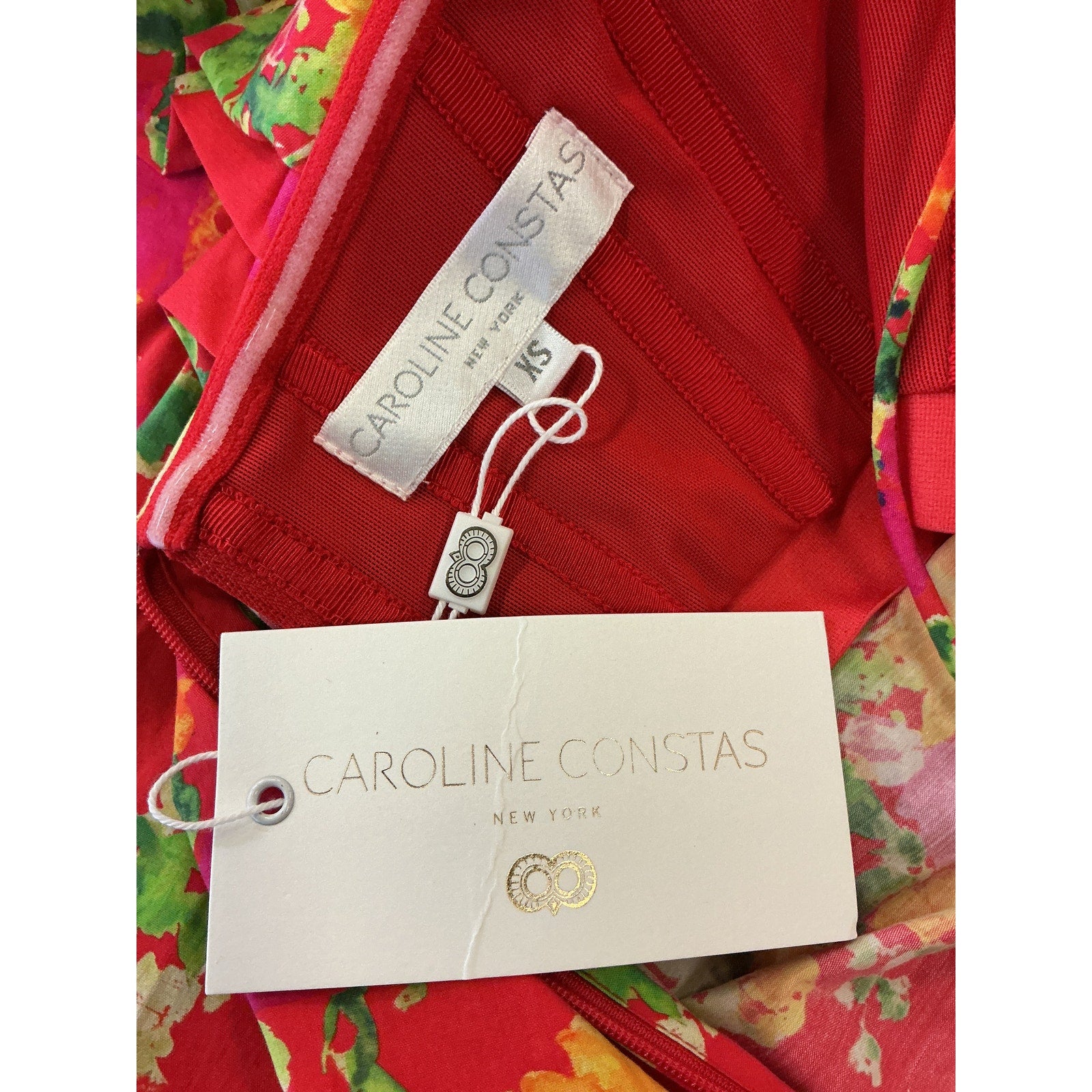 Caroline Constas 'Palmer' Red Poplin Off Shoulder Mini Dress Size XS - NWT