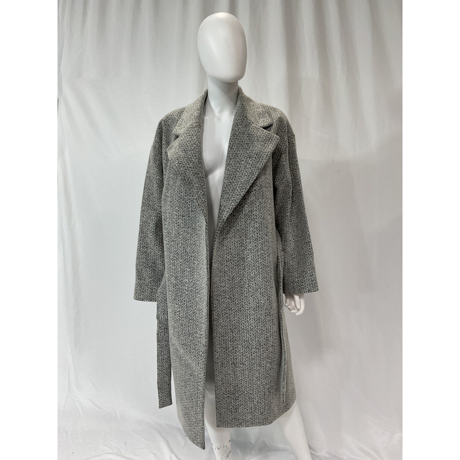 Theory Wool Blend Grey Trench Coat Size L