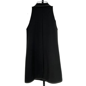 Sandro Sleeveless Black Peter Pan Collar Mini Dress Size 38