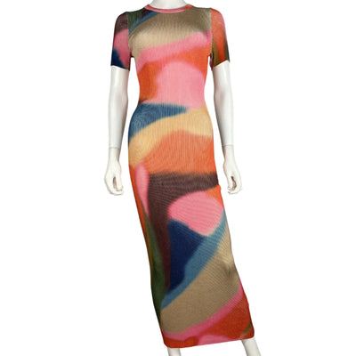 Auteur Ribbed Multicolor Clover Dress Size XS