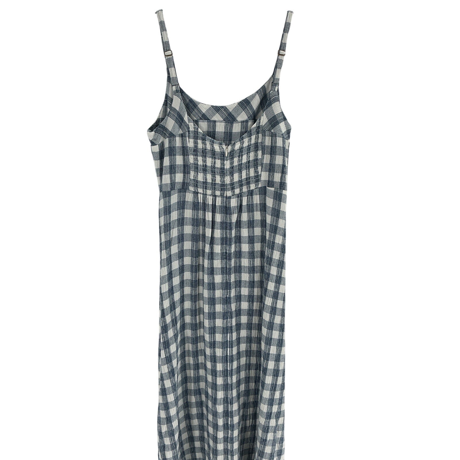 Hatch 'The Nina' Blue Cotton Crinkle Plaid Dress Size 2