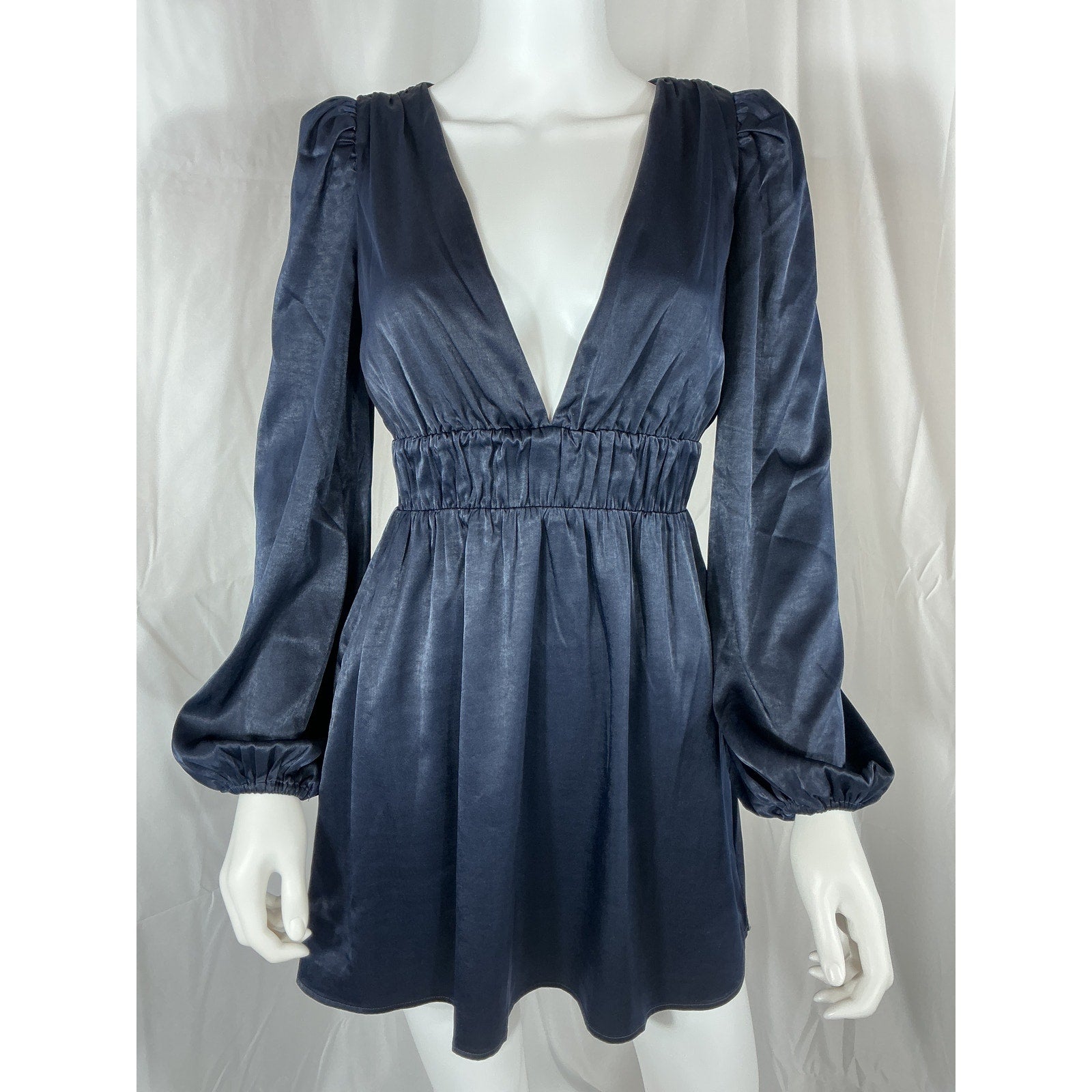 House Of Harlow 1960 x Revolve 'Vianne' Navy Mini Satin Dress Size XS