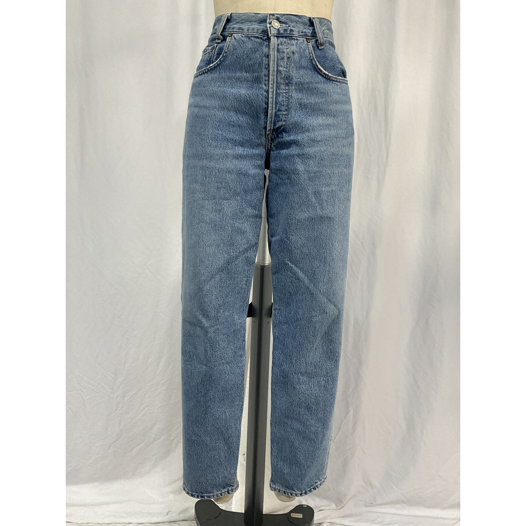 Agolde High Rise Blue Cotton Baggy Taper Jeans Size 26