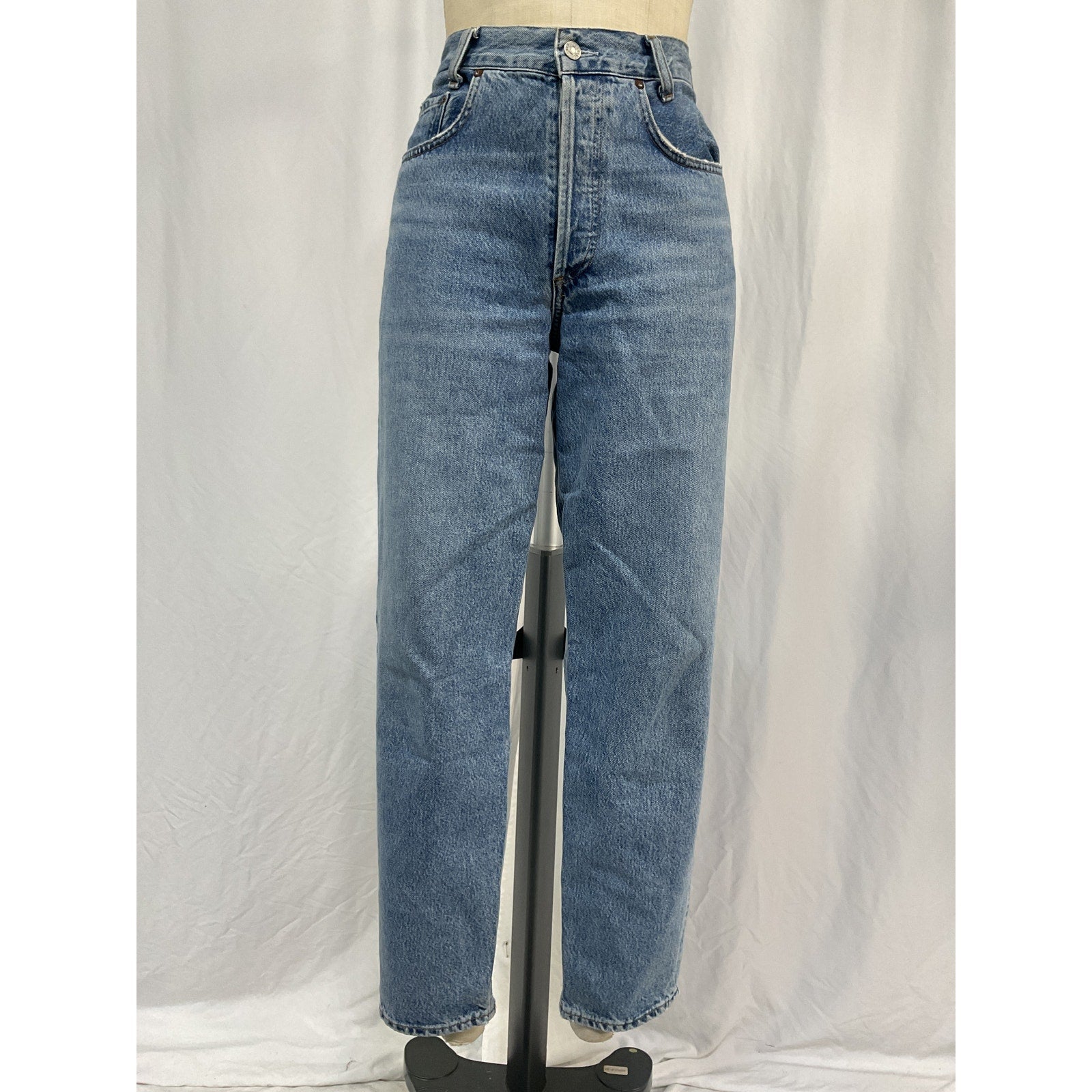 Agolde High Rise Blue Cotton Baggy Taper Jeans Size 26