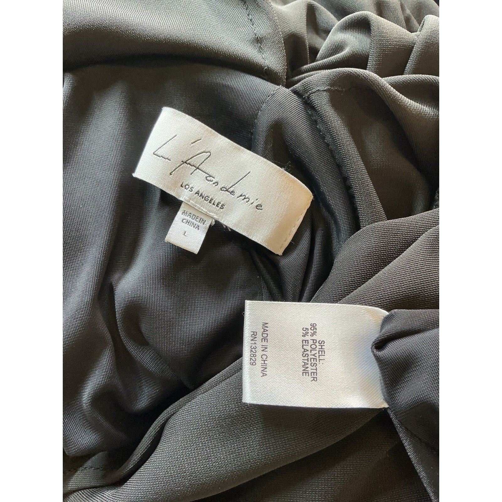 L'Academie 'Blake' Black Polyester Mini Dress Size L