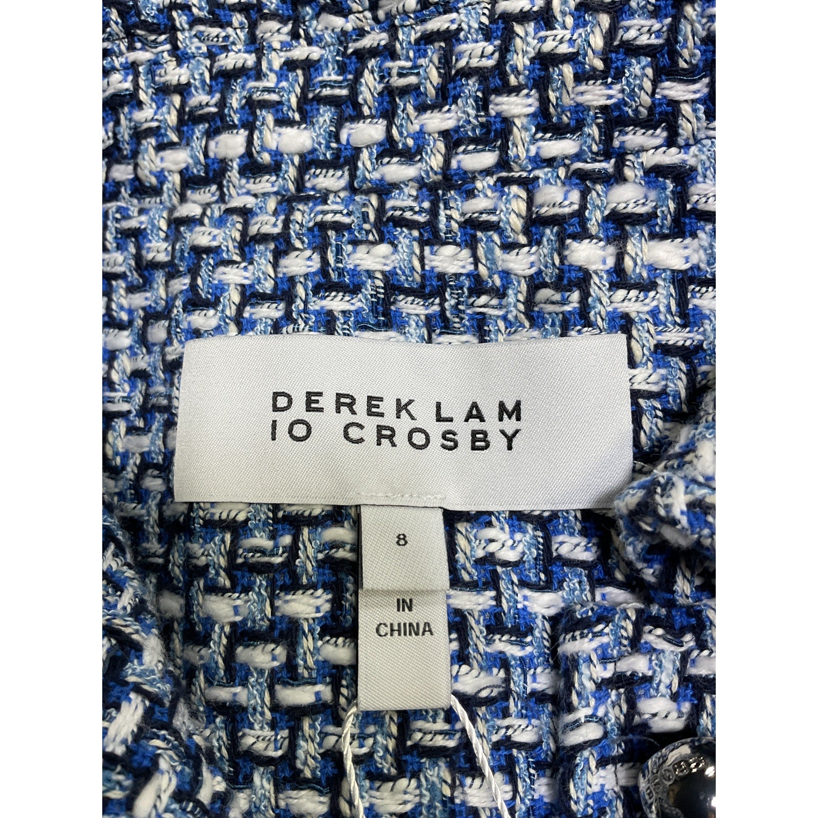 Derek Lam 10 Crosby Lucas Blue Cotton Puff-Sleeve Shacket Size 8