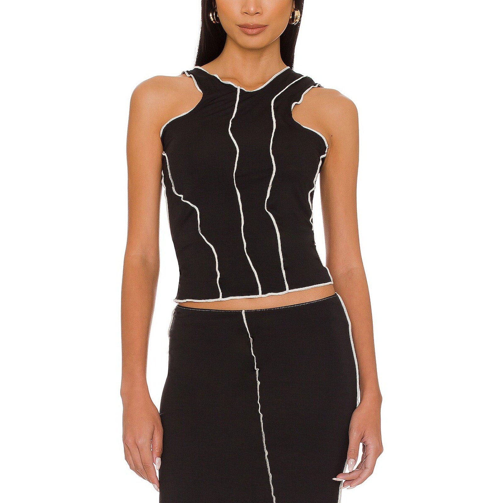 The Line By K 'Yamilet Merrow' Black Tank Size XS