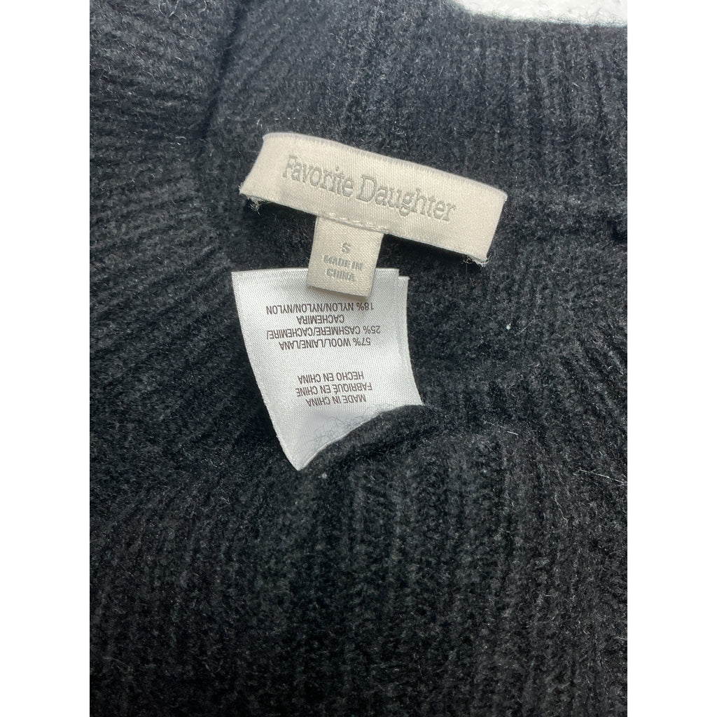 Favorite Daughter 'The Oversized' Black Wool Cable Sweater Size S