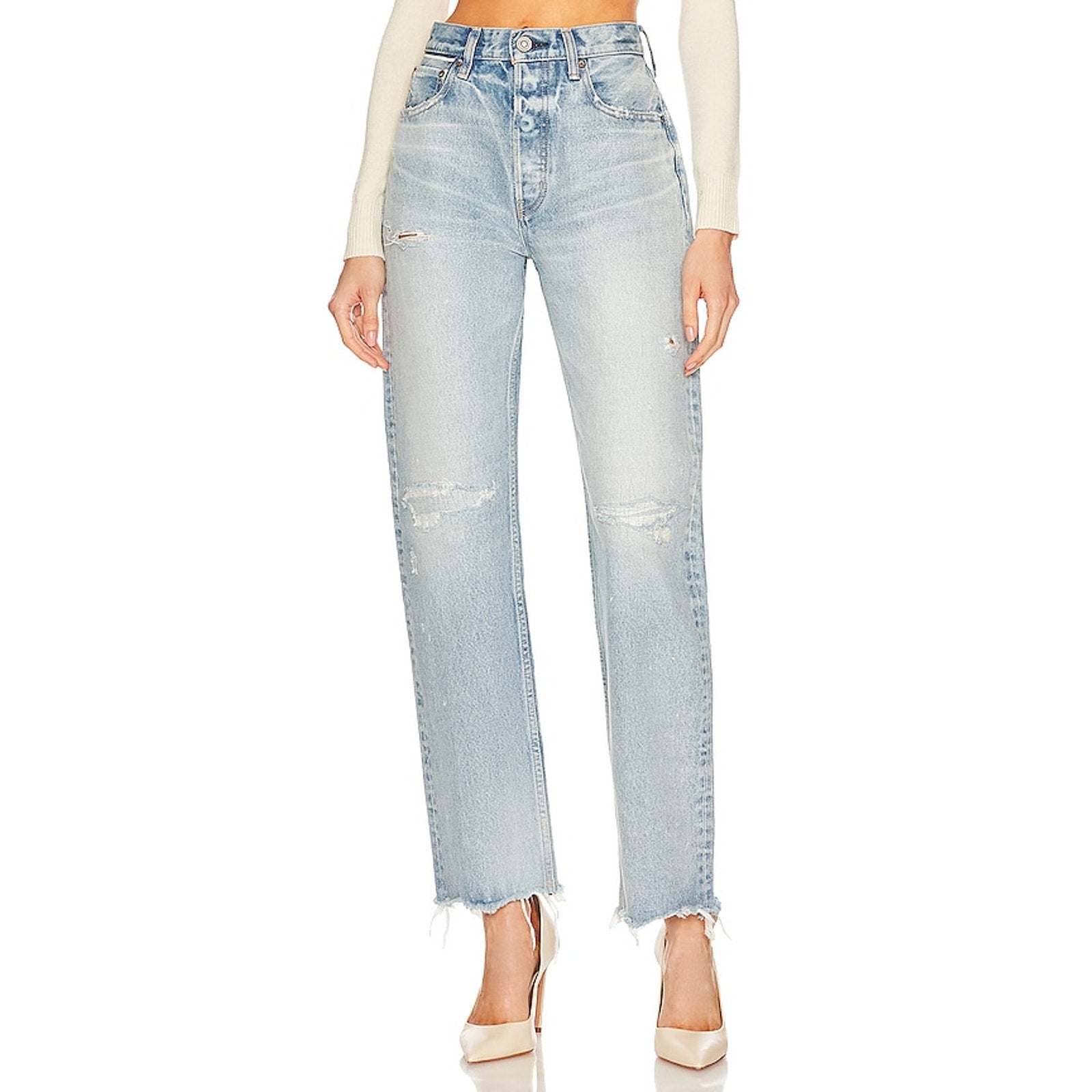 Moussy 'Argnett' Blue Cotton Wide Straight Jean Size 26