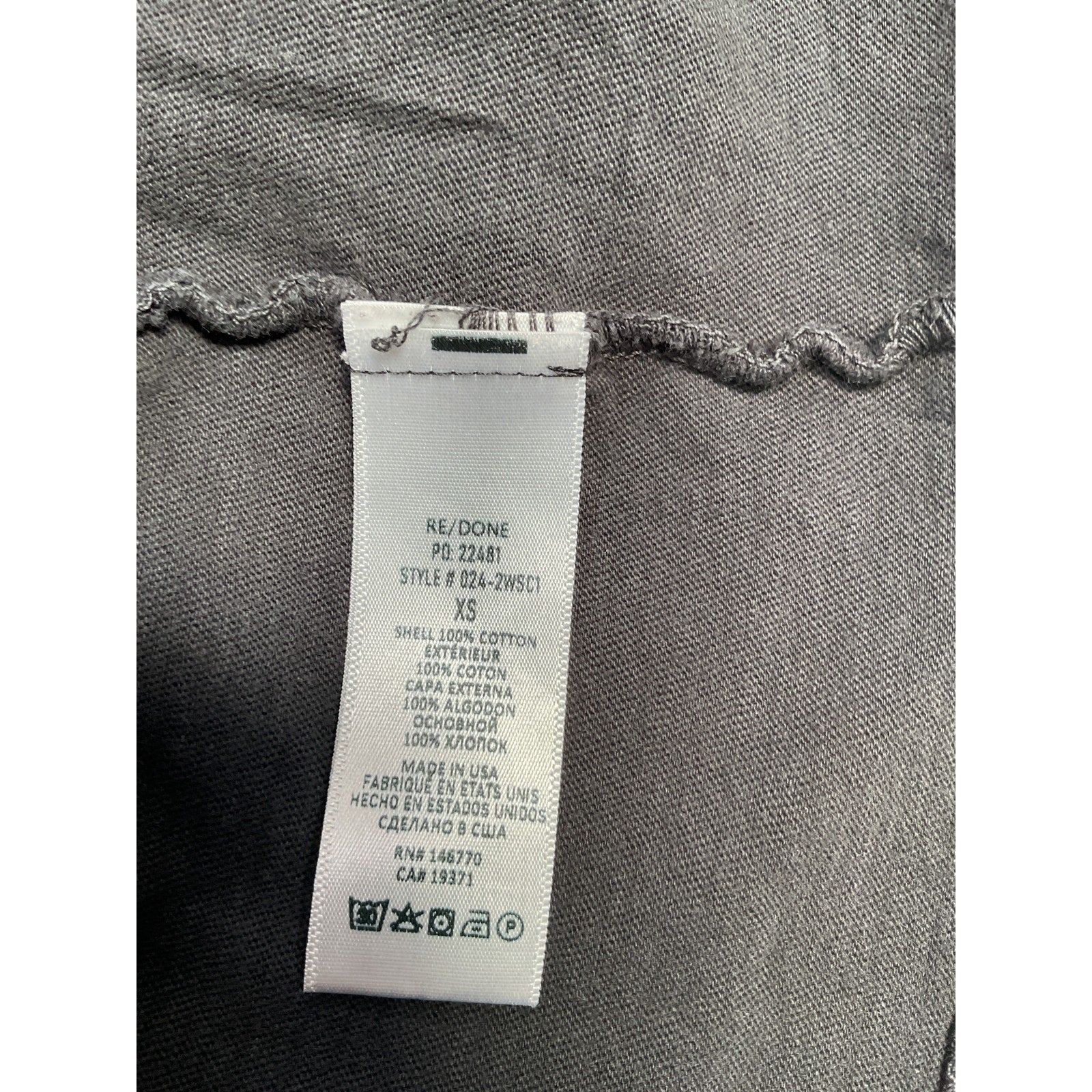 Re/Done 'The Classic' Black Cotton Tee Size XS