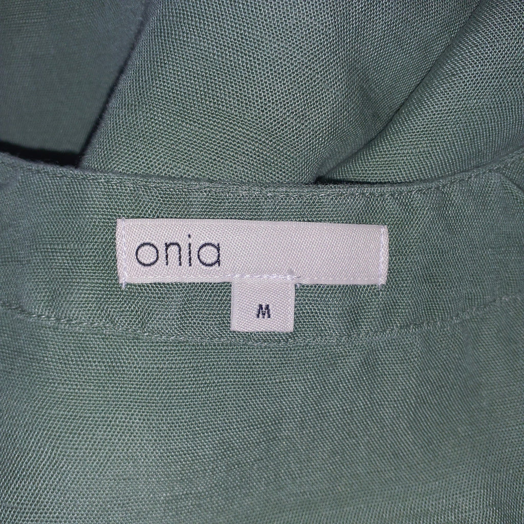 Onia 'Air' Linen Button Down Green Maxi Dress Size M