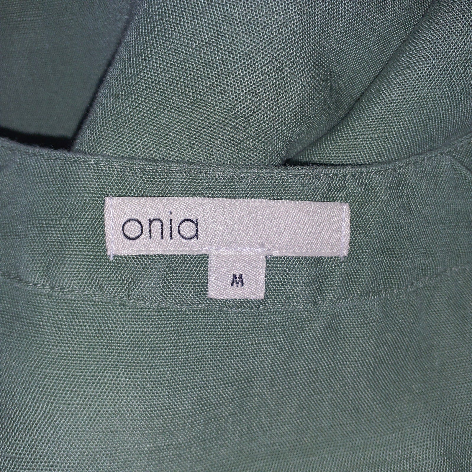 Onia 'Air' Linen Button Down Green Maxi Dress Size M