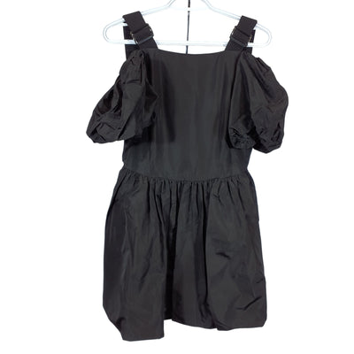 Simone Rocha Gathered Black Taffeta Mini Size 4 US / UK 8 Dress NWT