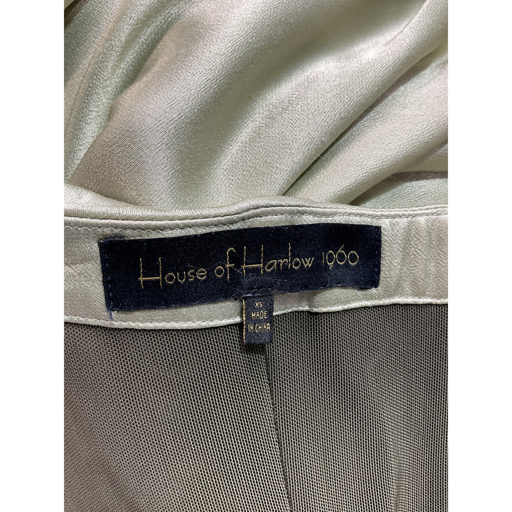 House Of Harlow 1960 'Kate' Green Satin Maxi Dress Size XS