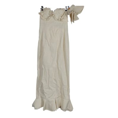 Jacquemus Ruffled Cream Le Raphia Artichaut Maxi Dress Size US 10 / FR 42
