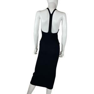 Dion Lee Ribbed Black And Ink Lustrate Fork Dress Size L