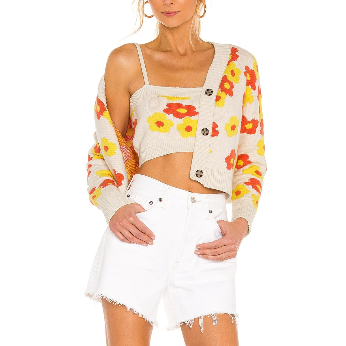 Callahan Floral Creme Meg Cardigan Set Size S