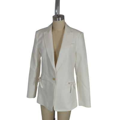 Loveshackfancy Tailored Ivory Lamia Jacket Size S NWT