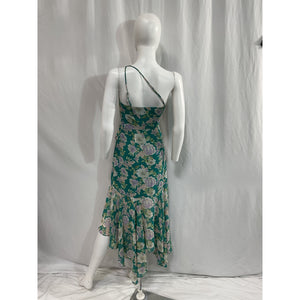 Astr The Label 'Emmylou' Green One Shoulder Chiffon Dress Size XS