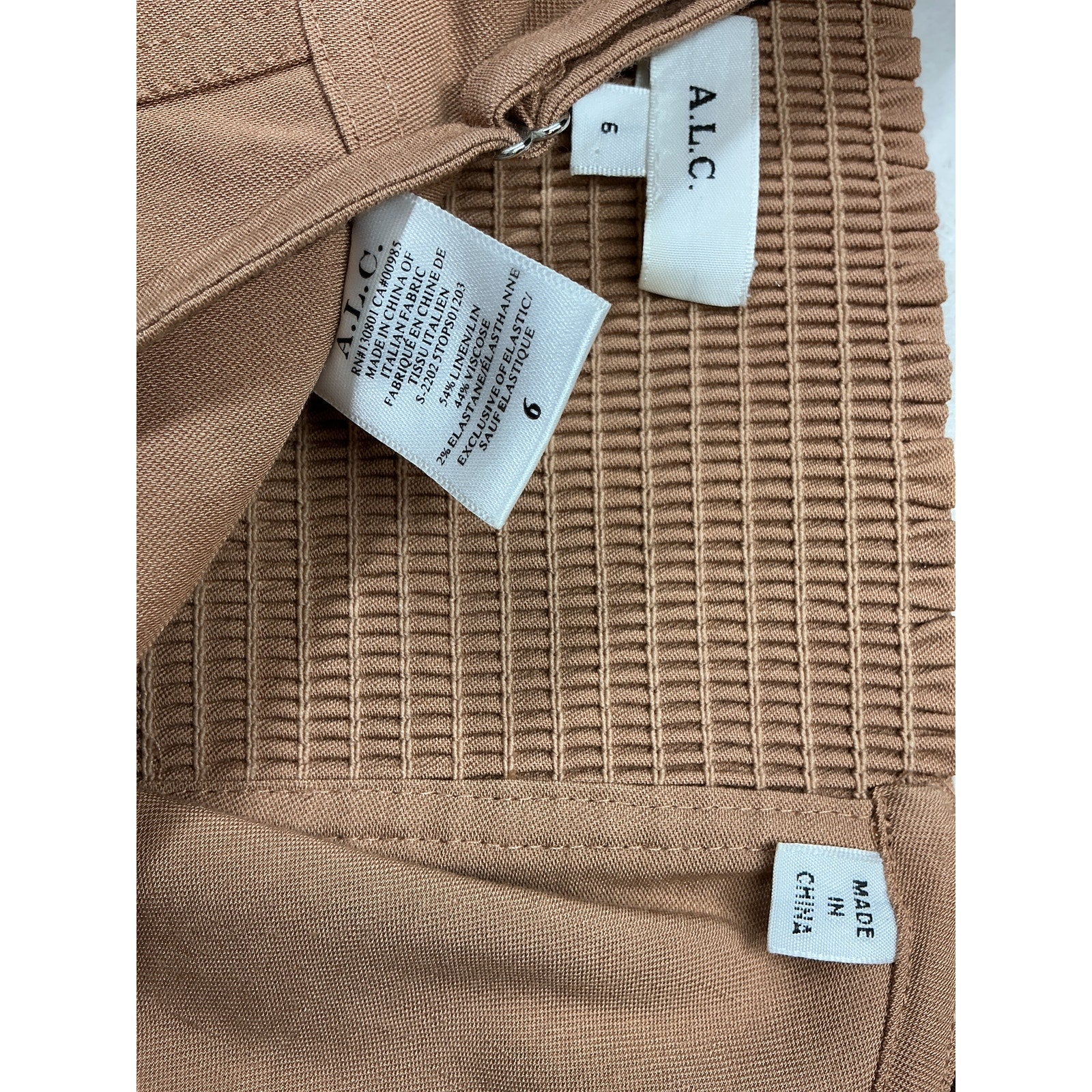 A.L.C. 'Mila' Brown Linen Crop Top Size 6