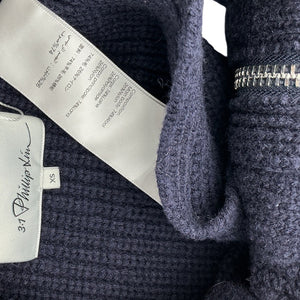 3.1 Phillip Lim Cable-Knit Blue Halterneck Top Size XS