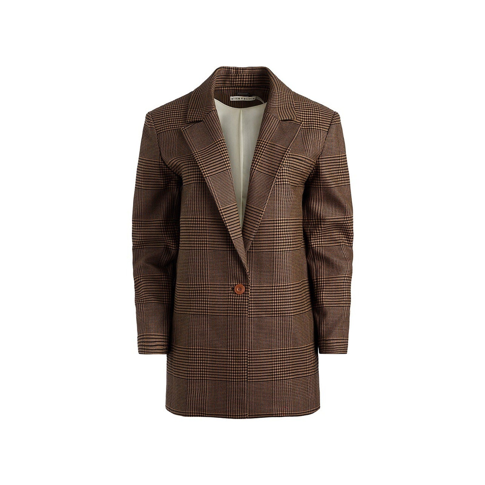 Alice + Olivia 'Colley' Brown Check Blazer Size 2