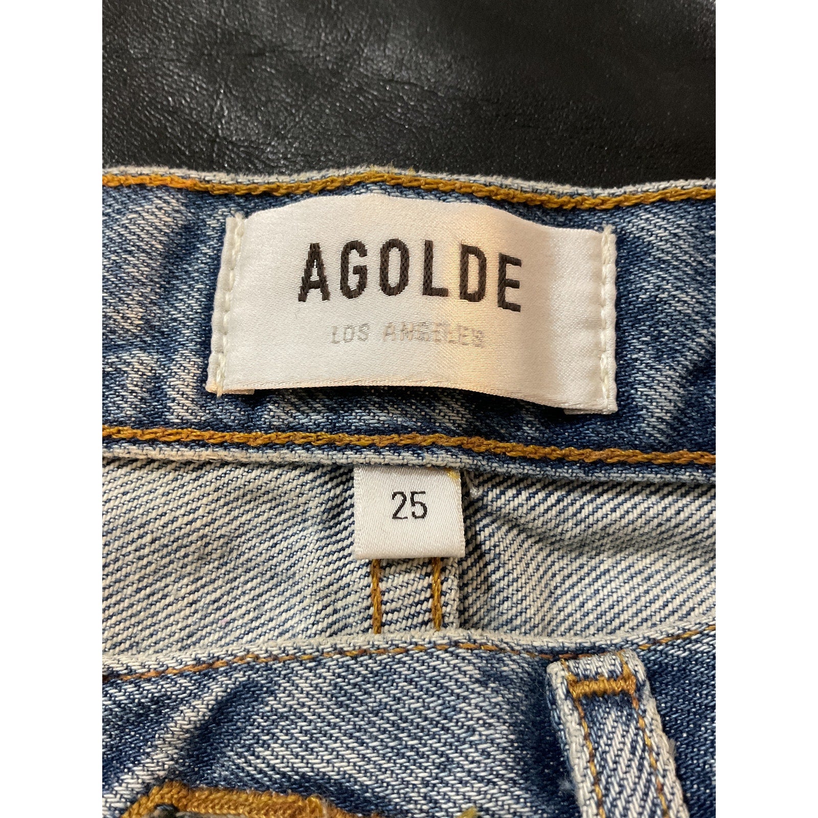 Agolde Pieced 90'S Blue Cotton Pinch Waist Denim Jean Size 25