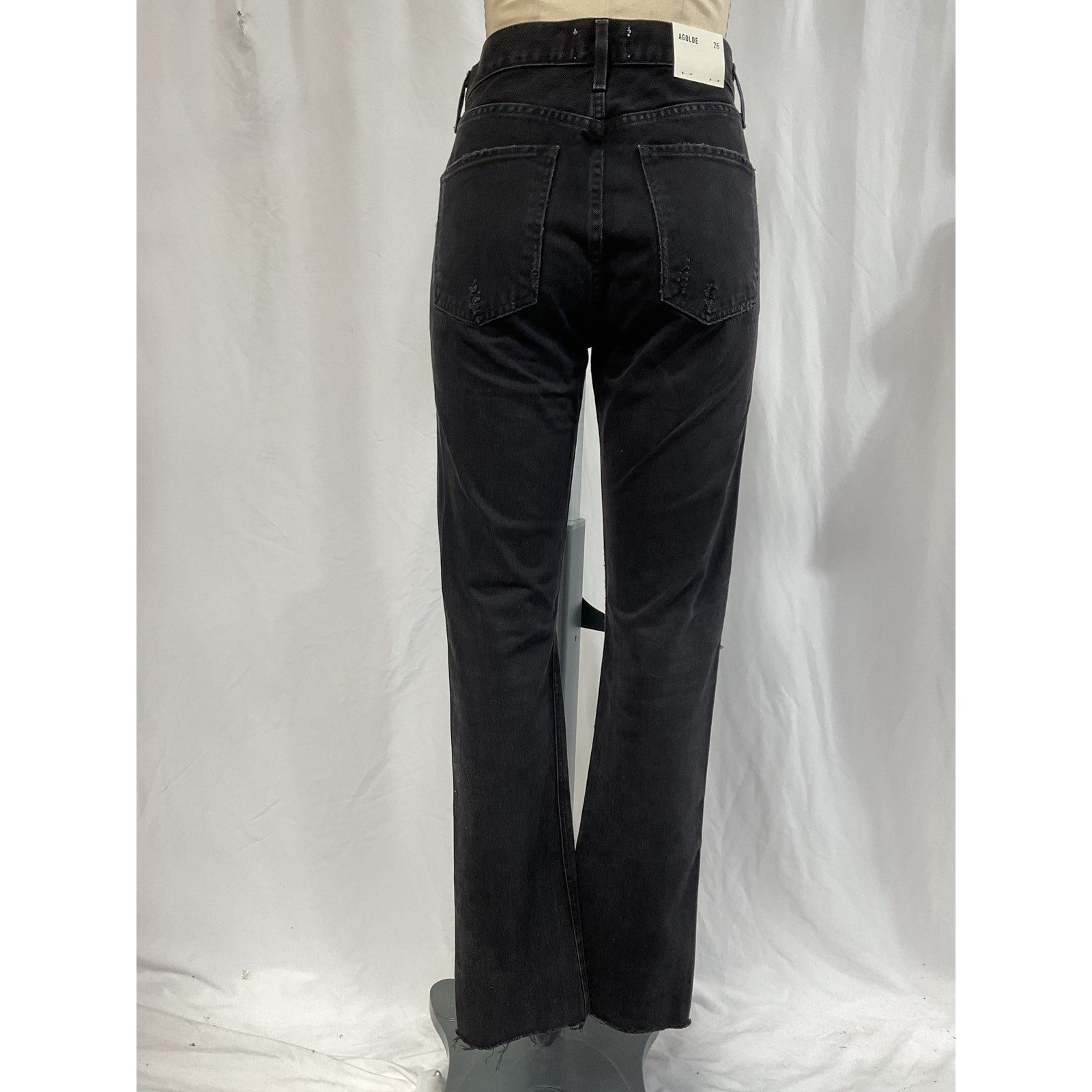 Agolde 'Cherie' Black High Rise Straight Denim Jean Size 26 - NWT