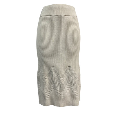 Hatch Ribbed Cream Delphine Skirt Size 2